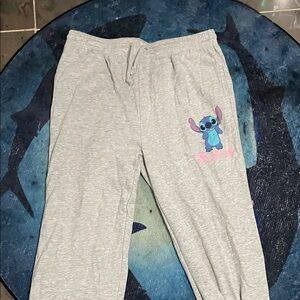 Gray Disney Sweatpants with Stitch Print